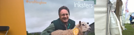 Royal Highland Show 2015 - Inksters - Crofting Law - Dave Thompson MSP and Inky the Sheep